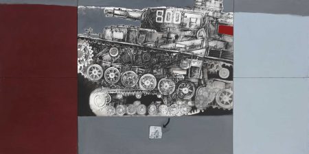Tank-acrylic,graphite-and-Indiank-ink-on-canvas---cm100x200