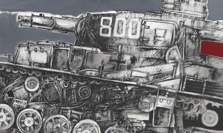 tank-acrylic,graphite-and-indiank-ink-on-canvas---cm100x200-particolare